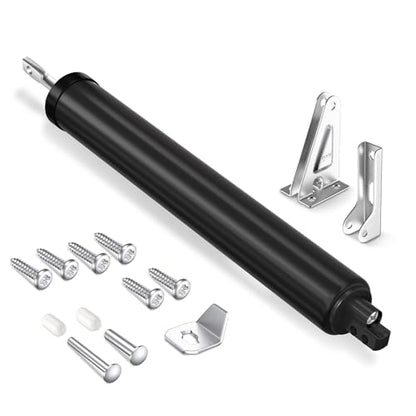 Black Storm Door Closer, Pneumatic Screen Door Closer with Hold Open - size: Black