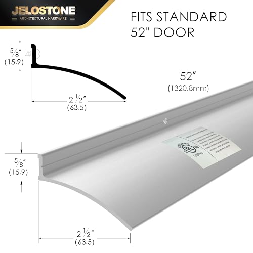 52" L x 2.5" W Commercial Grade Door Rain Drip Guard(Aluminum) - UL Rated Over Door and Window Drip Cap Rain Deflector - Drip Edge Roof Rain Diverter Guards House - JS-346RD, Clear Anodized - color: Clear Anodized