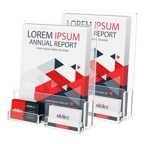 Acrylic Brochure Holder 8.5 x 11, Clear Flyer Literature Display Stand - size: 2 Pack 8.5*11