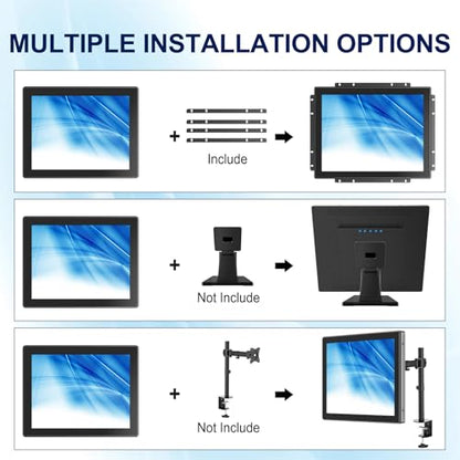 Multi-Touch Industrial Monitor, 1280x1024 17 Inch Open Frame Capacitive Touch Screen, HD-MI,VGA Inputs, VESA Wall-Mount Installation Touch Monitor for Kiosk Industrial Automation - size: 17.0