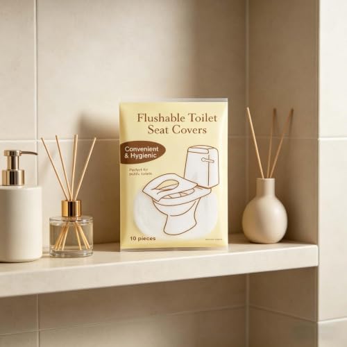 Individually Packed Disposable Toilet Seat Covers,10 Count Flushable Hygienic Protection Sheets,Universal Portable Sanitary Supplies for Public Places Travel and Daily Use