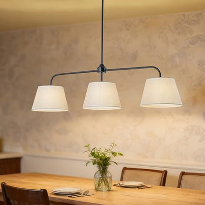 40" Linear Chandeliers for Dining Room, Black Kitchen Island Lighting - color: Black