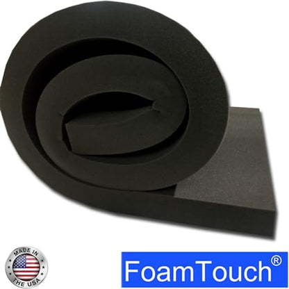 FoamTouch 6" Thick x 24" Wide x 84" Long Charcoal High Density Foam Cushion Ideal For Couch, Bench, Seat Replacement, Wheelchair And More - size: 6" x 24" x 84"