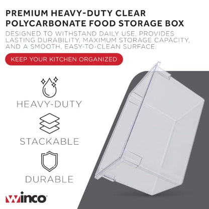 Winco 18" x 26" Clear Food Storage Box - size: 18" x 26", style: 15" Deep