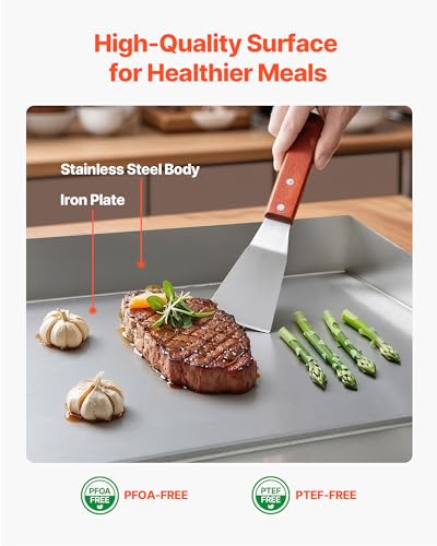 VEVOR Commercial Electric Griddle, 18", Countertop Flat Top Griddle - size: 18"