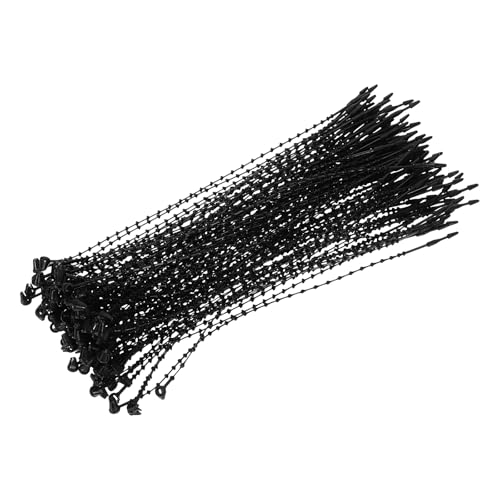 1000 Pcs Beaded Loop Tie Fasteners 5 Inch Snap Lock Pin Black - color: Black, size: 5 Inch