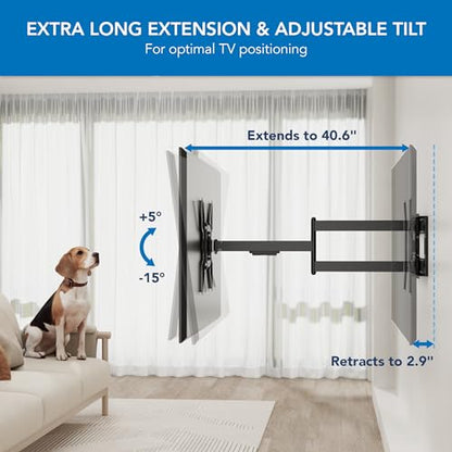 Mount-It! Long Arm TV Wall Mount, 40" Extension, 32-70"