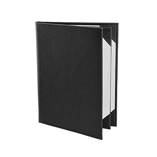 Menu Covers Made of Premium Faux Leather (10-Pack) - 8.5" X 11" - 4 Views - Black - color: Black, size: 4 Views