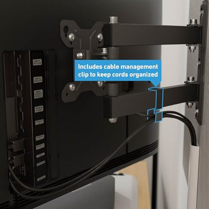 D-Line TV Wall Bracket for 13-27 Inch TVs, Tilt, Turn and Extend TV Wall Bracket with Spirit Level, Full Motion Monitor Mount - VESA 75x75mm - 100x100mm, Holds up to 55lbs