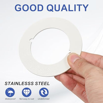PATIKIL Door Knob Plates, 2 Pcs Round Plate Cover for Door Deadbolt Double Side Knob Handle Repair Kit Cover Filler Fixing Repair Backplate, White - color: White