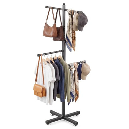 BreezeHug 42-48 Inch Adjustable Height Shopping Bag Rack Heavy Duty T-Shaped Grocery Bag Metal Holder for Retail Stores Large Tote Display Malls Vendor Boutique Trade - style: Four-arm