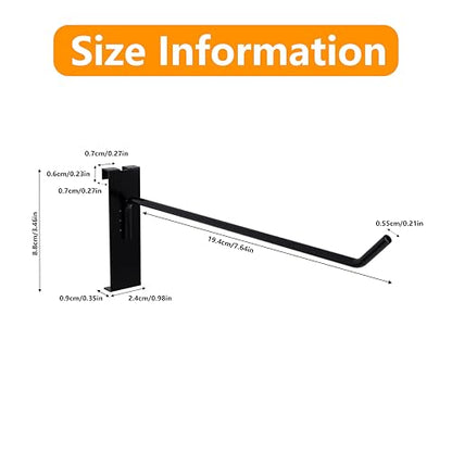 8 Inch Black Gridwall Hooks, 25 Pack Grid Wall Hanging Hangers - color: Black, size: 8 Inch