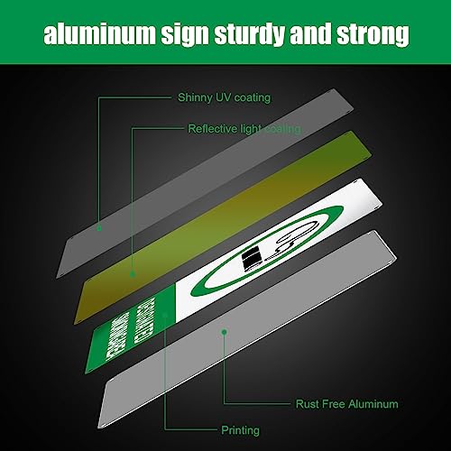 Therwen 4 Pack Designated Smoking Area Sign 7 x 10 Inch Aluminum Reflective Signs Outdoor Metal Signs for Yard Indoor Home Business, Rustproof UV Protected Weatherproof, Green, Black and White