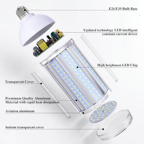 2 Pack 100W LED Corn Cob Bulb,10,000 Lumen, Daylight 5000K - size: 100W 2pack