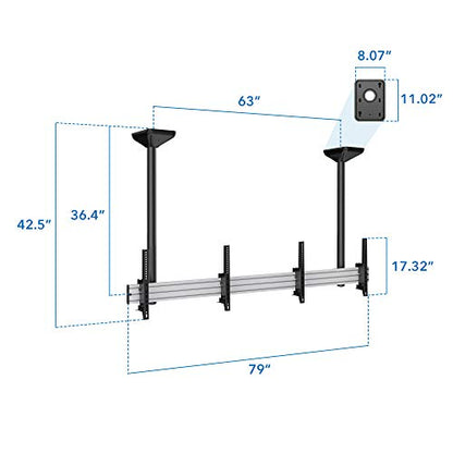 Mount-It! Digital Signage Ceiling Mount for Two Screens - size: 42.5" Height, style: Dual
