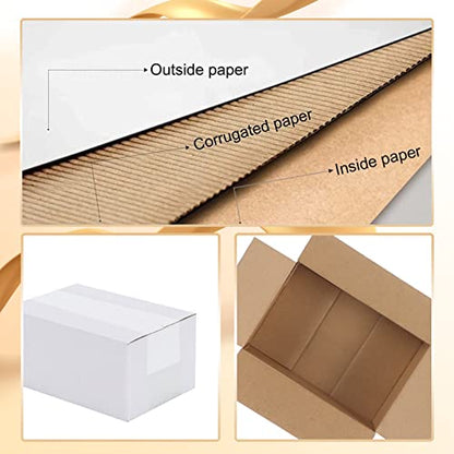 Calenzana 6x4x3 Shipping Boxes Set of 40, White Corrugated Cardboard Box for Mailing Packing Gifts Small Business - size: 6x4x3, style: 40 Pack
