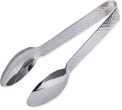 Carlisle FoodService Products Food Tongs for Serving – 60209 Terra Stainless Steel Serving Tongs – Forged Hammered Finish, for Kitchens, Restaurants, Catering, 7in