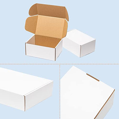 Wowxyz White Shipping Boxes 6x4x3" 60 Pack Corrugated Cardboard Box Mailer - size: 6x4x3"