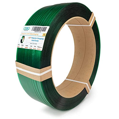 IDL Packaging 1/2" x .025" x 5800' Polyester (PET) Strapping Roll of 16" x 6" Core Size, 780 lbs Break Strength - UV, Water, and Rust Resistance - Affordable and Lightweight Poly Strapping - size: 1/2W" x 5800L' (780 lbs BS)