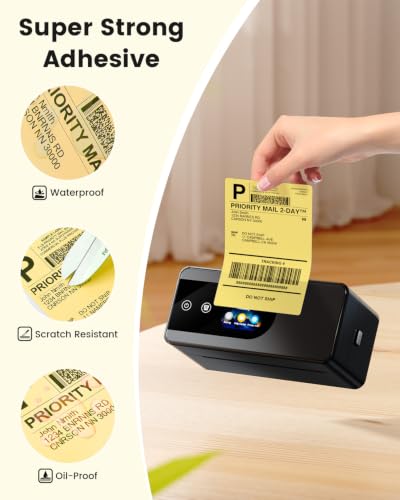 Phomemo 4x6 Yellow Thermal Label, Shipping Labels Pack of 250 4x6 Roll Labels, Compatible with Phomemo, Zebra, Rollo, Jadens and Other Thermal Printers - color: Yellow-250