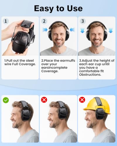 2Pack Ear Protection NRR 35dB Hearing Protection Ear Muffs for Shooting - color: Black, size: 1 Pack