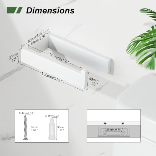 Sayayo White Toilet Paper Holder Wall Mount, RV Toilet Tissue Holder - color: White
