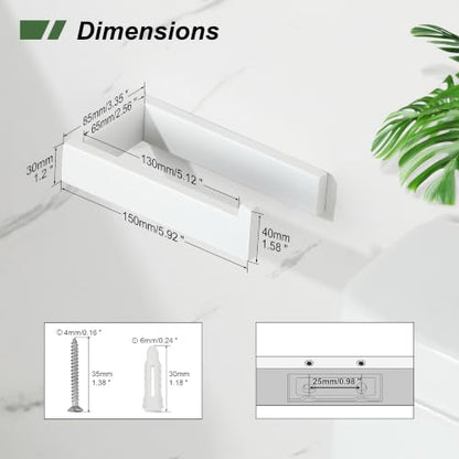 Sayayo White Toilet Paper Holder Wall Mount, RV Toilet Tissue Holder - color: White