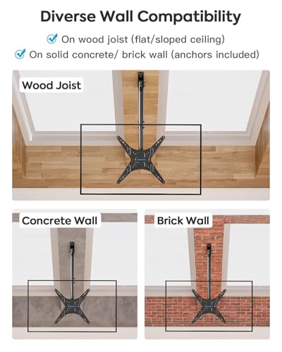 MOUNTUP Outdoor Ceiling TV Mount for 26"- 65" TVs, Waterproof & Rustproof Outside Ceiling Mount with Stainless Steel Hardware, Heavy Duty 99lbs Full Motion Bracket for Patio/Gazebo, Max VESA 400x400mm - size: Height 30.2'', Outdoor