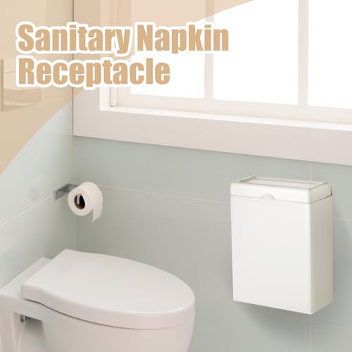 Tioncy 6 Pcs Sanitary Napkin Receptacle Wall Mounted,White - color: White