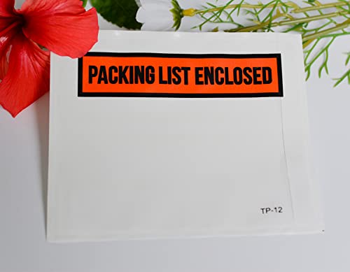 1000 PCS 4.5"x 5.5" Clear Self-Adhesive Packing List Envelopes - Shipping/Mailing Pouch Enclosed Bags for Packing Slips Invoice - style: 1000 -Printing