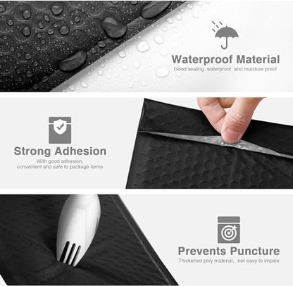 Metronic 800 Pack Small Bubble Mailer 4x8 Inch Black Bubble Mailers Bulk - color: Black, size: 4x8" 800PC