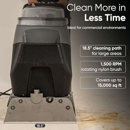 Commercial 4-in-1 Steam Carpet Cleaner Extractor – Cold Water, 18.5" Cleaning Path, 10.5/8 Gallon Tanks, with Upholstery & Wand Tool, Ideal for Large Areas & Professional Use