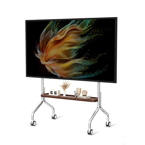 Easel Rolling TV Stand for 32-75" TVs, Stainless Steel TV Cart with Shelf - size: Style 1