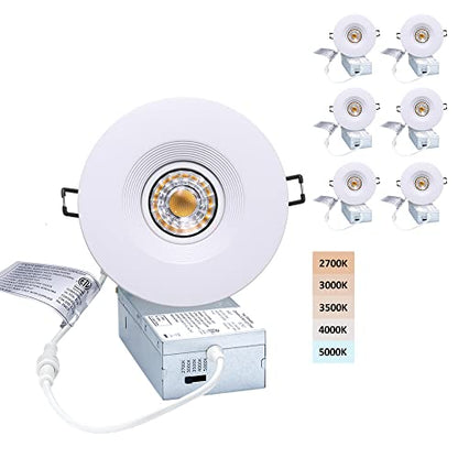 POPANU 4 Inch LED Recessed Lights 6 Pack, Adjustable Gimbal Downlight,White - color: White, size: 4 Inch