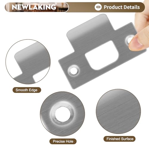 T-Shape Door Strike Plate, Satin Nickel, 2-1/8'' Hole Spacing - color: Satin Nickel