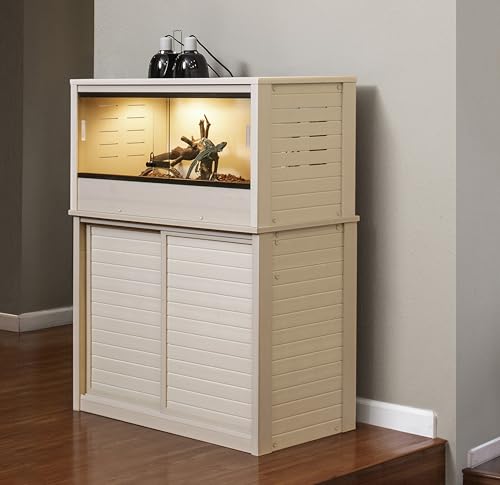 New Age Pet ECOFLEX Medium Reptile Enclosure with Matching Cabinet Stand Set in Maple - color: Maple, size: Medium