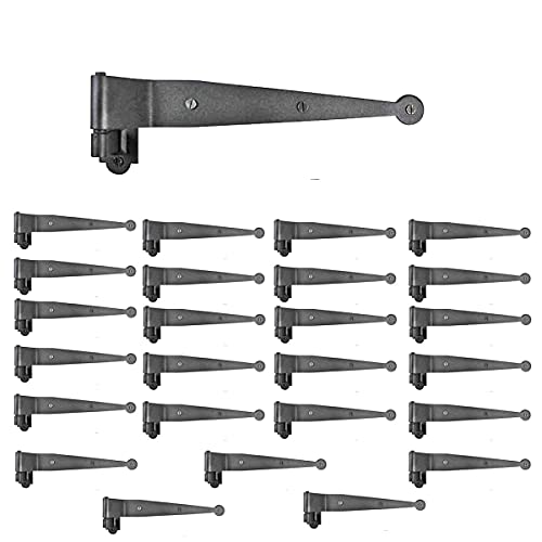 Renovators Supply Manufacturing Pack of 25 Black Pintle Strap Hinge 11.75 Inch Offset Colonial Shutter Hardware - size: Pack of 25