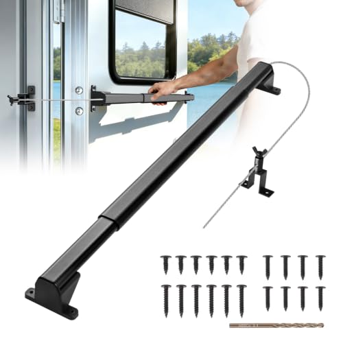 2-in-1 Aluminum RV Screen Door Handle Grab Bar with Auto Closer
