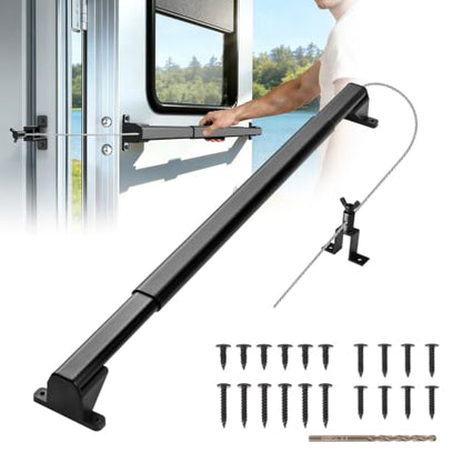 2-in-1 Aluminum RV Screen Door Handle Grab Bar with Auto Closer