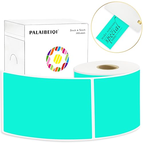 3x5 Inch Thermal Labels,Rectangle Sticker,300PCS Water Proof Shipping Labels with Strong Adhesive,Compatible with Zebra & Rollo,for Moving Boxes,Inventory,Watercolor Green - color: Watercolor Green