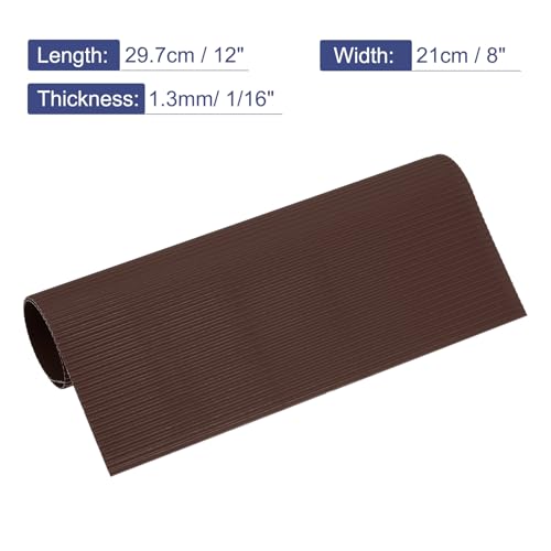 MECCANIXITY Corrugated Paper Sheets 5pcs 12x8inch Coffee - color: Coffee, size: 12inch x 8inch