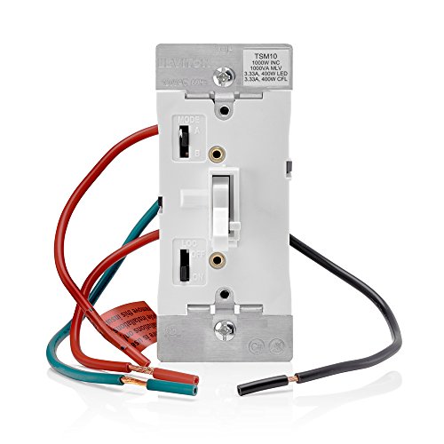 Leviton Toggle Slide Dimmer Switch for Magnetic Low Voltage, LED, Halogen and Incandescent Bulbs, TSM10-1LW, White - color: White