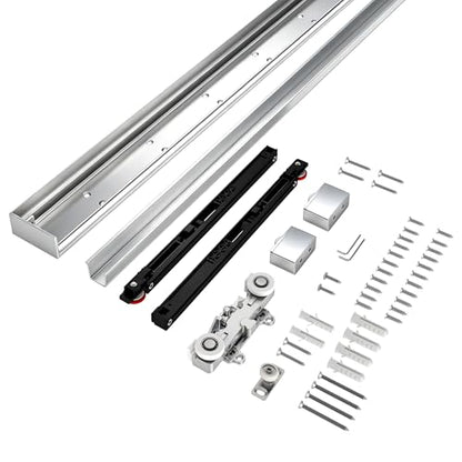 Sdstone 42” Concealed Barn Door Hardware Kit with Soft Close Mechanism,Hidden Ghost Barn Door Hardware Kit for Door Opening Width 34" to 38", Wall Mount Aluminum Track (Door not Included) - size: 42IN