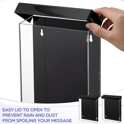 4 Pcs Outdoor Brochure Holder Flyer Box Wall Mount 8.5 X 11'', Black - color: Black