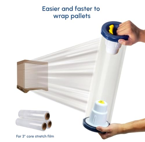 eosPAK SF-773 Hand Saver Stretch Film Dispenser; 3 Inch Core; Adjustable Brake for Tension Control; Ergonomic Design; Protects Hands from Injury; for Packaging, Shipping, Warehouse Use