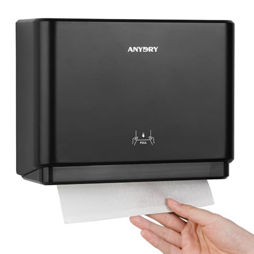 anydry 200-Sheet Paper Towel Dispenser Wall Mount (Folded Size ≤ 10 x 3.1) - color: Classic Black