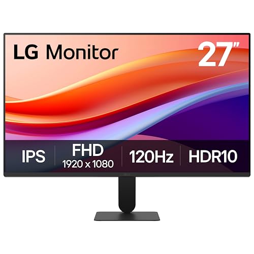 LG 27U411A-B 27-inch Full HD (1920 x 1080) IPS Computer Monitor, 120Hz, HDR10, Reader Mode, Flicker Safe, HDMI, Slim Stand Base, Black - size: 27 inch