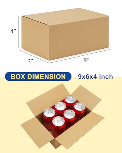 40-Pack-Small-Shipping-Boxes-9x6x4, Corrugated-Cardboard-Boxes-for-Packaging-Small-Business, Brown-Boxes-Mailers - color: Brown, size: 9x6x4 inches