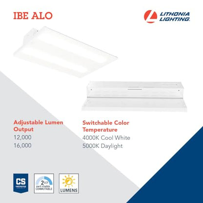 Lithonia Lighting I-Beam LED High Bay Light, Adj Brightness, 4000K/5000K - color: 4000K | 5000K Switchable, style: 12000 | 16000 Adjustable Lumens