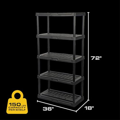 CENTREX 5-Tier Heavy Duty Plastic Storage Shelves for Garage, 2 Pack - style: 5-Tier (2 Pack)